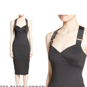 Ted Baker Black Midi Dress with Straps